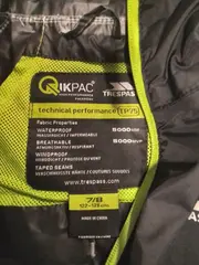 Vorschaubild 4 von Qikpac Kinder Regenjacke Gr. 122/128 Grau Outdoor Kapuze