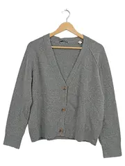 Vorschaubild 1 von Strickjacke Damen Gr. S Grau V-Ausschnitt Casual Cardigan