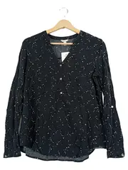 Vorschaubild 1 von Damen Bluse Langarm Schwarz Sterne Gr. 36 Viskose Casual