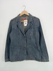 Vorschaubild 2 von Jeansjacke Damen Blau Gr. 38/M Casual Baumwolle Freizeit