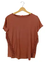 Vorschaubild 1 von Damen T-Shirt Braun XL Fransen Bohemian