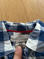 Vorschaubild 4 von L.O.G.G. Baby Hemd kariert Gr. 68 blau weiß Kurzarm Baumwolle