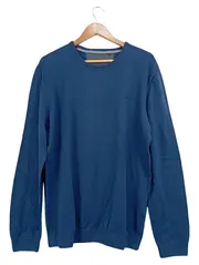 Vorschaubild 1 von Pullover Herren XL Blau Baumwolle Rundhals Casual Langarm