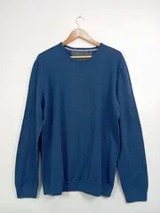 Vorschaubild 4 von Pullover Herren XL Blau Baumwolle Rundhals Casual Langarm