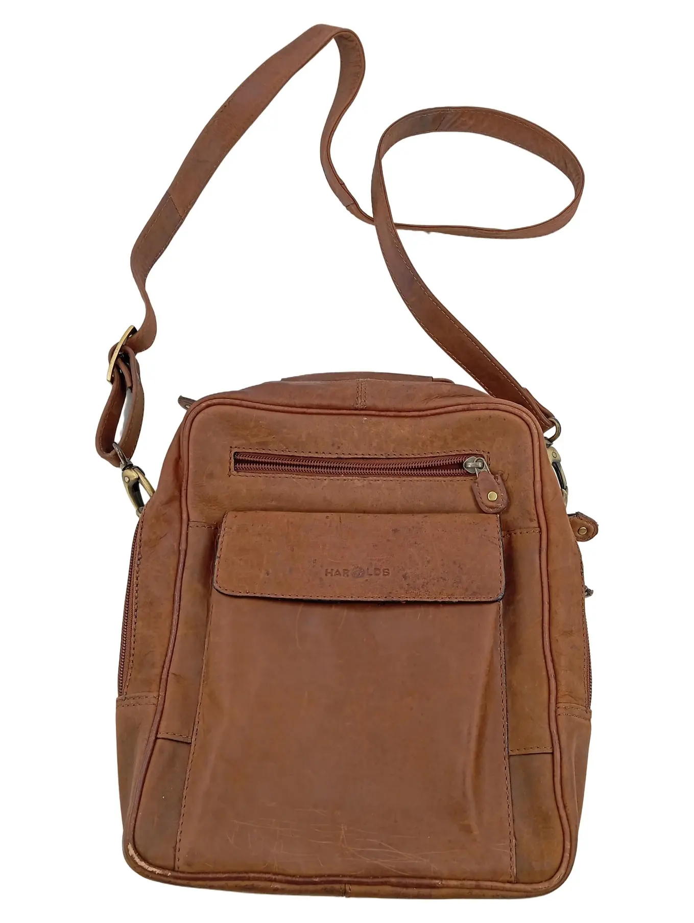 HAROLDS Herren Umhängetasche Leder Braun Business Schultertasche