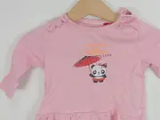 Vorschaubild 2 von Baby Body Mädchen Gr. 62 Pink Panda Motiv Rüschen Baumwolle