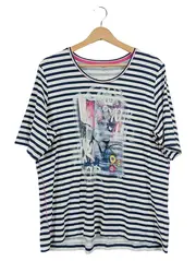 Vorschaubild 1 von Damen T-Shirt Gr. 46 Mehrfarbig Gestreift mit Print Casual