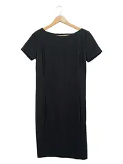 Vorschaubild 1 von BENETTON Damen Etuikleid Schwarz Gr. S/36 Kurzarm Business Kleid