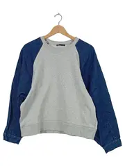 Vorschaubild 2 von Sweatshirt Damen Gr. M Raglanärmel Denim Grau Blau Pullover