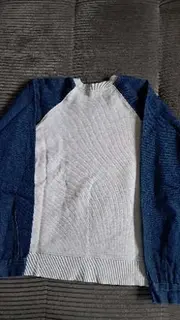 Vorschaubild 6 von Sweatshirt Damen Gr. M Raglanärmel Denim Grau Blau Pullover