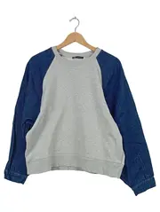 Vorschaubild 1 von Sweatshirt Damen Gr. M Raglanärmel Denim Grau Blau Pullover