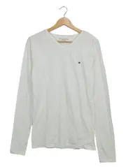 Vorschaubild 1 von Langarmshirt Herren Gr. S Weiß V-Ausschnitt Basic