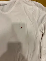 Vorschaubild 3 von Langarmshirt Herren Gr. S Weiß V-Ausschnitt Basic