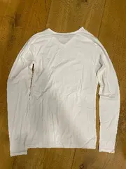 Vorschaubild 2 von Langarmshirt Herren Gr. S Weiß V-Ausschnitt Basic