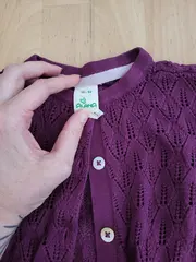 Vorschaubild 5 von Strickjacke Mädchen Gr. 92 Lila Lochmuster Casual