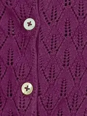 Vorschaubild 3 von Strickjacke Mädchen Gr. 92 Lila Lochmuster Casual