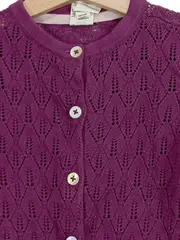 Vorschaubild 2 von Strickjacke Mädchen Gr. 92 Lila Lochmuster Casual