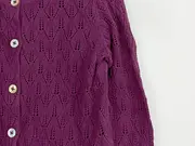 Vorschaubild 4 von Strickjacke Mädchen Gr. 92 Lila Lochmuster Casual