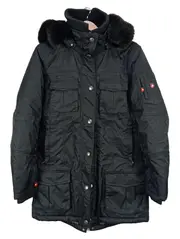 Vorschaubild 1 von Damen Winterjacke Parka Fellkapuze Schwarz Gr. M