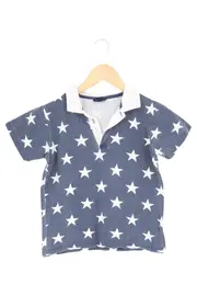 Vorschaubild 1 von Kinder Poloshirt Gr. 128 Blau Sterne Casual Kurzarm