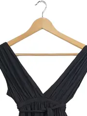 Vorschaubild 2 von Damen Wickelkleid Schwarz Gr. M/38 V-Ausschnitt Elegant