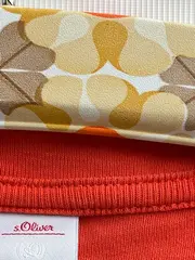 Vorschaubild 3 von Damen T-Shirt V-Ausschnitt Gr. 38 Orange Casual Baumwolle