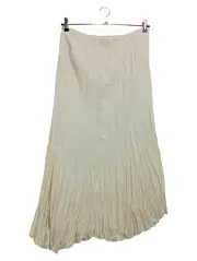 Vorschaubild 2 von Damen Faltenrock Gr. 42/L Beige Elegant Vintage Maxirock Polyester