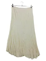 Vorschaubild 1 von Damen Faltenrock Gr. 42/L Beige Elegant Vintage Maxirock Polyester