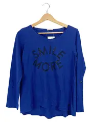 Vorschaubild 1 von Damen Pullover SMILE MORE Blau Gr. 38/M Langarm