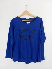 Vorschaubild 2 von Damen Pullover SMILE MORE Blau Gr. 38/M Langarm