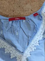 Vorschaubild 3 von Damen Top Gr. 40/L Blau Punkte Spitze Casual