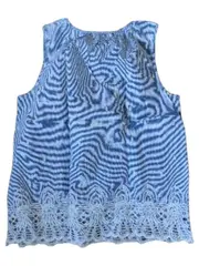 Vorschaubild 2 von Damen Top Gr. 40/L Blau Punkte Spitze Casual