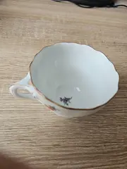 Vorschaubild 5 von Tasse Unterteller Porzellan Weiß Blumenmuster Klassisch