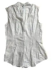 Vorschaubild 3 von Damen Hemdbluse ärmellos Stehkragen Weiß Gr. 36/S