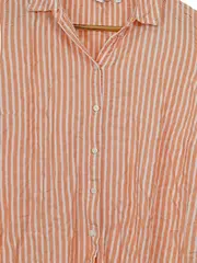 Vorschaubild 3 von Damen Bluse Gr. 40/L Orange Gestreift Ärmellos Viskose