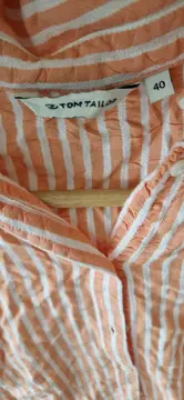 Vorschaubild 6 von Damen Bluse Gr. 40/L Orange Gestreift Ärmellos Viskose