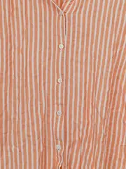 Vorschaubild 4 von Damen Bluse Gr. 40/L Orange Gestreift Ärmellos Viskose