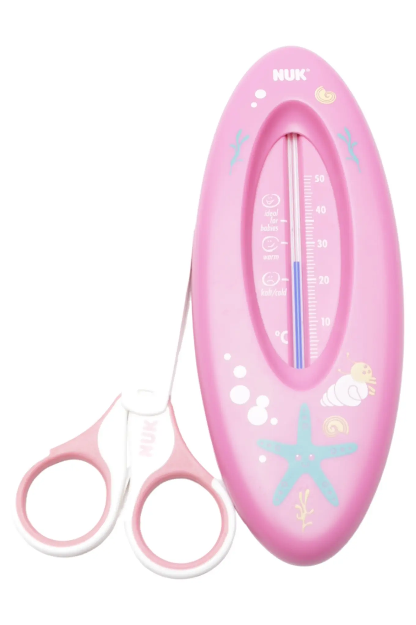NUK Baby Pflegeset Badethermometer Nagelschere Rosa Kinder