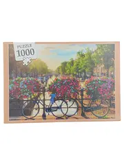 Vorschaubild 1 von Puzzle 1000 Teile Amsterdam Gracht Fahrräder Blumen