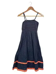 Vorschaubild 1 von Kinder Freizeitkleid Gr. 158 Blau Punkte Casual Fransen