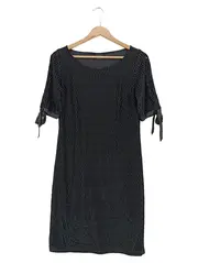 Vorschaubild 1 von Etuikleid Damen Gr. 36/S Schwarz Elegant Strukturmuster Business