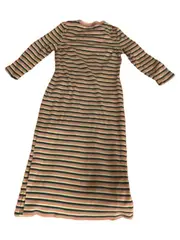 Vorschaubild 5 von Damen Strickkleid Gestreift Mehrfarbig Gr. XL Midi