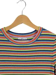 Vorschaubild 3 von Damen Strickkleid Gestreift Mehrfarbig Gr. XL Midi