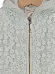 Vorschaubild 2 von Mädchen Kapuzenjacke Gr. 86 Grün Floral Ärmellos