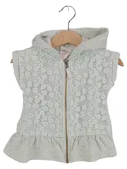 Vorschaubild 1 von Mädchen Kapuzenjacke Gr. 86 Grün Floral Ärmellos
