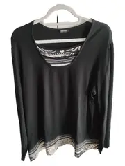 Vorschaubild 1 von Damen Langarmshirt Gr. 42/XL Schwarz Modern