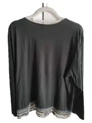 Vorschaubild 3 von Damen Langarmshirt Gr. 42/XL Schwarz Modern