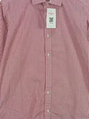 Vorschaubild 2 von Business Hemd Herren Rot Gestreift Langarm Baumwolle Gr. 36 S