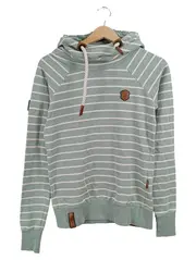 Vorschaubild 1 von Damen Kapuzenpullover Hoodie Gr. XS Grün Gestreift Casual