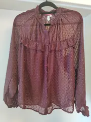 Vorschaubild 7 von Damen Bluse Rot 38 M mit Rüschen Langarm Punkte